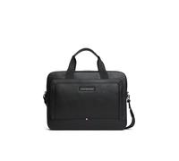 Laptoptasche TOMMY HILFIGER "TH CENTRAL COMPUTER BAG", Gr. B/H/T: 39cm x 28cm x 5,5cm, schwarz, Lederimitat, Taschen Laptoptasche, Unisex Geschäftstasche, Notebooktasche mit zusätzlichem Tragegriff (2