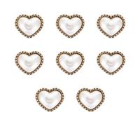 LAPYAPPE 8 Stück Herzförmige Nähknöpfe aus Legierung für Selbstgemacht Arbeiten 23mm Große Kleidungsknöpfe mit Perlenverzierung Kratzfest und Vielseitig für Damen