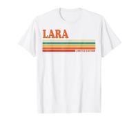Lara Retro Personalisierte Vornamen Vintage Streifen Preisgünstiges Grafik-T-Shirt, Herren, Weiß, M
