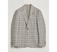 Lardini Multi Check Cotton/Linen Blazer Beige Beige 48