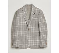 Lardini Multi Check Cotton/Linen Blazer Beige Beige 50