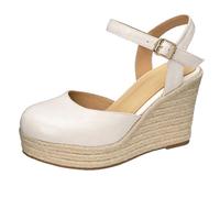LarDorLin Geschlossen Espadrille Damen Plateau Hohen Keilabsatz Sandals