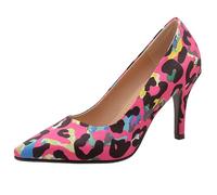 LarDorLin Spitze Toe Stilettos Damen Pump Kleid Bridal Ohne Verschluss Elegant Lack Höhe Ferse Pumpe Party Mehrfarbig-Pink Gr 34 EU