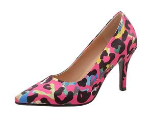 LarDorLin Spitze Toe Stilettos Damen Pump Kleid Bridal Ohne Verschluss Elegant Lack Höhe Ferse Pumpe Party Mehrfarbig-Pink Gr 34 EU