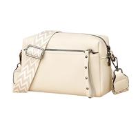 LARENNT Kleine Umhängetasche Damen - PU Leder Crossbody Bag Damen - Handytasche zum Umhängen - Kleine Handtasche Damen Umhängetasche mit Breitem Schultergurt u 5 Fächern - Beige