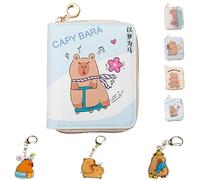 LaresDay Capybara Geldbeutel für Kinder-Portemonnaie mit Schlüsselanhänger&Reißverschluss,Umhängbar für Schule/Reise+3 Stück Capybara Anhänger (Geschenkbox Jungen Mädchen 5-12 Jahre) (Roller)