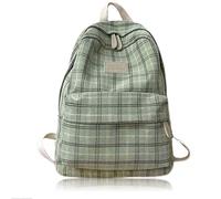 Large Capacity Plaid Preppy Backpack Cute Backpack for Teen Girls Back to School Supplies Cute Aesthetic Backpack Sage Green Aesthetic Rucksack (Sage Green)