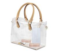 Large Transparent Bag - Clear PVC Waterproof Tote, Makeup Cosmetic Organizer, Stadium Approved Hand Carry Bag, Beach Gym School Festival Outdoor Travel Storage Solution Transparent Utility Pouch