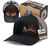 LARIX Trucker-Mütze für Herren - Herren-Hüte mit Netzrücken, Snapback, Vorteilspaket mit Schweißfutter und Geschenk-Box, Herren-Trucker-Mützen, Schwarzgrau (Wb), 6 1/2-7 7/8