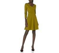 Lark & Ro Three Quarter Sleeve Faux Wrap dresses, Avocado, 12