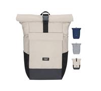LARKSON Rucksack Damen & Herren Beige Grau - No 4 Large - Rolltop Backpack 21 L mit 16 Zoll Laptopfach Uni, Arbeit & Fahrrad - Großer Reiserucksack mit Trolley Strap