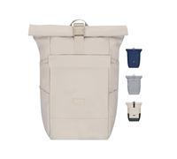 LARKSON Rucksack Damen & Herren Beige - No 4 Large - Rolltop Backpack 21 L mit 16 Zoll Laptopfach Uni, Arbeit & Fahrrad - Großer Reiserucksack mit Trolley Strap