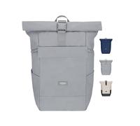 LARKSON Rucksack Damen & Herren Grau - No 4 Large - Rolltop Backpack 21 L mit 16 Zoll Laptopfach Uni, Arbeit & Fahrrad - Großer Reiserucksack mit Trolley Strap