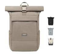LARKSON Rucksack Damen Herren Grey - No 4 - Rolltop Backpack mit Laptopfach Uni, Arbeit & Fahrrad - Großer Reiserucksack - Wasserabweisend
