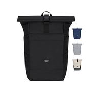 LARKSON Rucksack Damen & Herren Schwarz - No 4 Large - Rolltop Backpack 21 L mit 16 Zoll Laptopfach Uni, Arbeit & Fahrrad - Großer Reiserucksack mit Trolley Strap