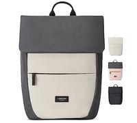LARKSON Rucksack Damen Klein Beige Schwarz - Ronja - Moderner Tagesrucksack mit Laptopfach für Uni Business City - 10L - Nachhaltig - Wasserabweisend