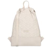 LARKSON Turnbeutel Damen & Herren Beige Gemustert - No 7 - Rucksack Damen für Sport und Festival - Beutel Rucksack Klein mit Innentasche - Außentasche für Schnellzugriff