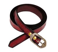 Larp-Gürtel aus Leder mit Prägedesign Rotbraun