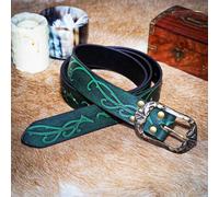 Larp Gürtel der Waldland Elfen aus Leder Grün