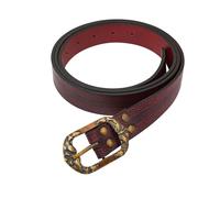 Larp Ledergürtel mit zwergischer Knotenmuster Prägung Rotbraun