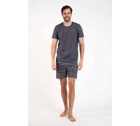 Lars Herren Kurzarm-Pyjama, kurze Hose Italian Fashion - graphit/graphit print - Größe S