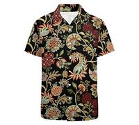LARSD 80er-Jahre-Hemden für Herren 90er-Jahre-Button-Up-Hemd Vintage Retro Hawaiianisches Strandhemd Neon Disco-Hemd Lustiges Partyhemd, XXL