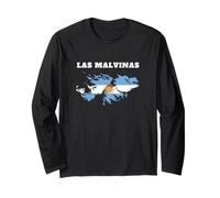 Las Malvinas Argentinien Flagge Karte Langarmshirt