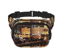 Las Vegas Gürteltasche für Damen, wasserdicht, verstellbar, modisch, lässig, Crossbody-Tasche, Bauchtasche für Laufen, Workout, Wandern, Reisen, Schwarz, Einheitsgröße, Schwarz , Einheitsgröße