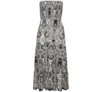 2-in-1-Kleid LASCANA, Damen, Gr. 40, N-Gr, schwarz (schwarz, creme bedruckt), Jersey, Obermaterial: 100% Viskose, bedruckt, Paisley, modisch, figurumspielend kniebedeckend, ohne Ausschnitt, ohne Ärmel