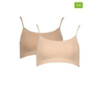 LASCANA 2er-Set: Bustiers in Hellbraun - Größe 36 | Damen Bhs