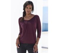 LASCANA 3/4-Arm-Shirt Damen aubergine, schwarz Gr.48/50