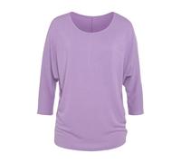 3/4-Arm-Shirt LASCANA "mit Fledermausärmeln", Damen, Gr. 48/50, lila (flieder), Feinstrick, Obermaterial: 50% Viskose (LENZING ECOVERO), 46% Polyester, 4% Elasthan, unifarben, casual, lässig geschnitt