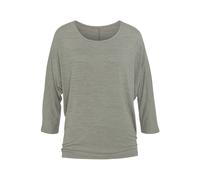 3/4-Arm-Shirt LASCANA "aus leichter Feinstrickqualität", Damen, Gr. 40/42, grün (khaki), Feinstrick, Obermaterial: 50% Viskose (LENZING™ ECOVERO™), 46% Polyester, 4% Elasthan, unifarben, lässig geschn
