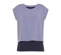 2-in-1-Shirt LASCANA ACTIVE, Damen, Gr. L (44/46), blau (blaugrau), Single Jersey, Obermaterial: 75% Polyester, 20% Viskose, 5% Elasthan, sportlich, Shirts, Sportshirt (96703364-L) blaugrau