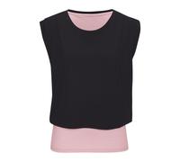 LASCANA ACTIVE 2-in-1-Shirt Damen schwarz-rosa Gr.L (44/46)