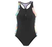 LASCANA ACTIVE Badeanzug Layne mit Reißverschluss und Ringerrücken, bunt|gelb, color=türkis-gelb-bedruckt|size=42