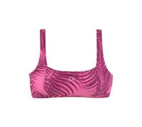 Bustier-Bikini-Top LASCANA ACTIVE "Coal", Damen, Gr. 36, Cup A/B, rot (bordeaux, bedruckt), Polyamid, bedruckt, gestreift, Bikini-Oberteile, im Mustermix aus Palmen und Streifen (22392513-36) bordeaux