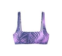 Bustier-Bikini-Top LASCANA ACTIVE "Coal", Damen, Gr. 38, Cup C/D, blau (marine, flieder), Polyamid, bedruckt, gestreift, Bikini-Oberteile, im Mustermix aus Palmen und Streifen (92629050-38) marine, fl