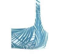 Bustier-Bikini-Top LASCANA ACTIVE "Coal", Damen, Gr. 42, Cup C/D, blau (petrol, bedruckt), Polyamid, bedruckt, gestreift, Bikini-Oberteile, im Mustermix aus Palmen und Streifen (76370258-42) petrol, b