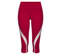 Caprihose LASCANA ACTIVE, Damen, Gr. S (36/38), N-Gr, rot, Obermaterial: 85% Polyester, 15% Elasthan, unifarben mit Farbeinsatz, sportlich, figurbetont wadenlang, Hosen, mit seitlichem Kontrasteinsatz