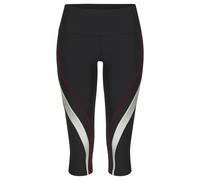 Caprihose LASCANA ACTIVE, Damen, Gr. S (36/38), N-Gr, schwarz, Obermaterial: 85% Polyester, 15% Elasthan, unifarben mit Farbeinsatz, figurbetont wadenlang, Hosen Caprihose, mit seitlichem Kontrasteins