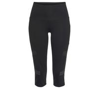 Caprileggings LASCANA ACTIVE Gr. 32/34, N-Gr, schwarz, Damen, Single Jersey, Obermaterial: 95% Baumwolle, 5% Elasthan, unifarben, bedruckt, Hosen, mit optischen Reflektortprint und Handytasche (528474