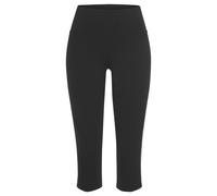 Caprileggings LASCANA ACTIVE, Damen, Gr. XL (48/50), N-Gr, schwarz, Jersey, Obermaterial: 95% Baumwolle, 5% Elasthan, unifarben, Basic, figurbetont kniebedeckend, Hosen, mit breitem Komfortbund (69862