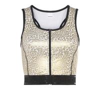 Crop-Top LASCANA ACTIVE "-Sporttop" Gr. XL (48/50), weiß (gold, weiß) Damen Tops (11655854-XL) gold, weiß