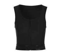 Crop-Top LASCANA ACTIVE, Damen, Gr. XL (48/50), schwarz, Jersey, Obermaterial: 85% Polyester, 15% Elasthan, unifarben, figurbetont bauchfrei, Rundhals, Tops, mit Reißverschluss und Ringerrücken (95151