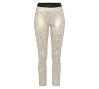 Funktionsleggings LASCANA ACTIVE "-Sportleggings" Gr. L (44/46), N-Gr, goldfarben (weiß, gold) Damen Hosen (77295732-L) weiß, gold