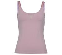 Funktionsshirt LASCANA ACTIVE, Damen, Gr. M (40/42), rosa (altrosa), Jersey, Obermaterial: 95% Baumwolle, 5% Elasthan, Mesh, unifarben, Basic hüftlang, Rundhals, Shirts, mit beschrifteten Trägern und