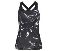 Funktionsshirt LASCANA ACTIVE "Marble", Damen, Gr. 48/50, weiß (schwarz, marmoriert, weiß), Obermaterial: 85% Polyester, 15% Elasthan, Mesh, bedruckt, figurbetont taillenlang, Shirts, mit gekreuzten T