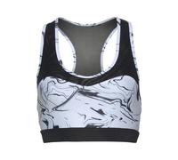 Funktionsshirt LASCANA ACTIVE "Black Marble", Damen, Gr. 36/38, weiß (weiß, marmoriert), Obermaterial: 85% Polyester, 15% Elasthan. Einsatz: 90% Polyamid, 10% Elasthan, gemustert, figurbetont bauchfre