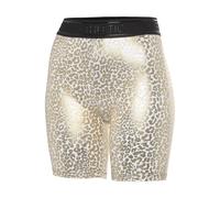 Funktionsshorts LASCANA ACTIVE, Damen, Gr. S (36/38), N-Gr, weiß (gold, weiß), Jersey, Obermaterial: 85% Polyester, 15% Elasthan, animal-print, bedruckt, figurbetont ca. Mitte Oberschenkel, Hosen, Rad